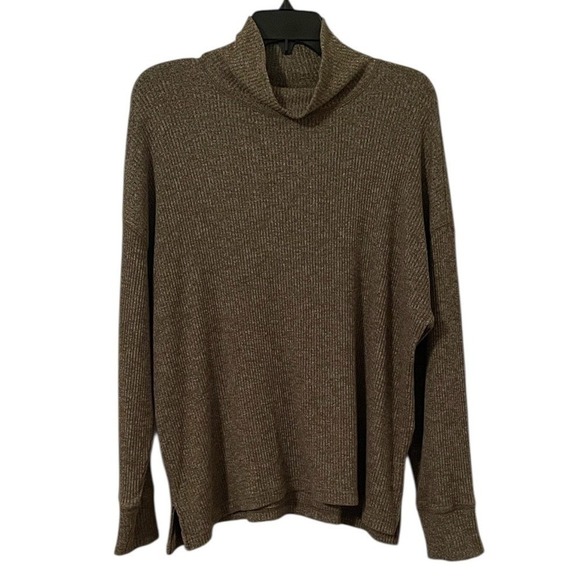 J. Crew Sweaters - J. Crew Women's Brown Ribbed Cowl Neck‎ Pullover Sweater Size L